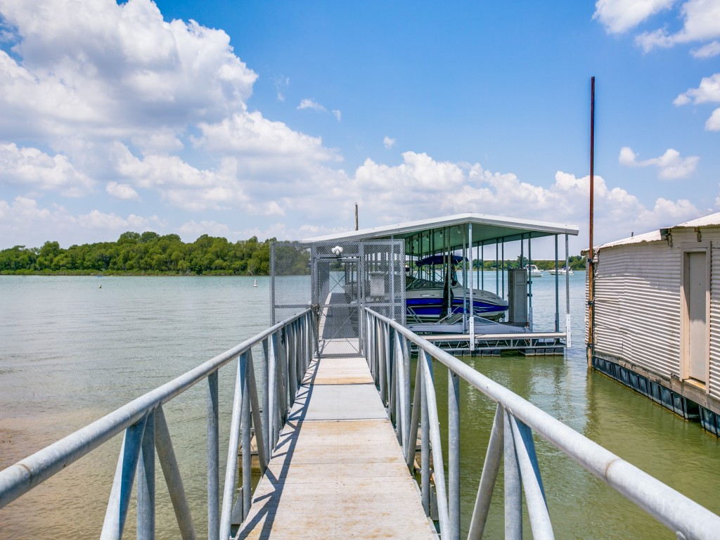 Dock was built with galvanized steel and Trex brand decking. Built to last for decades.